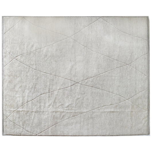 Grey Crossed Lines Wool Area Rug