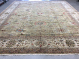 Gold Floral Oushak Rug