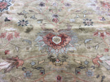 Gold Floral Oushak Rug