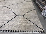 Beige and Charcoal Moroccan Design Rug