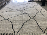 Beige and Charcoal Moroccan Design Rug