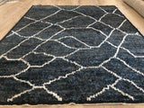 Dark Blue Moroccan Inspired Area Rug