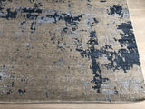 Steel Blue and Beige Abstract Area Rug