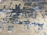 Steel Blue and Beige Abstract Area Rug
