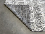 Cream and Charcoal Maze Area Rug