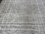 Ivory and Charcoal Geometric Design Area Rug