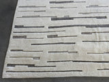 Cream and Grey Contemporary Wool Area Rug