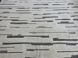 Cream and Grey Contemporary Wool Area Rug