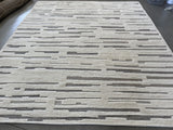 Cream and Grey Contemporary Wool Area Rug
