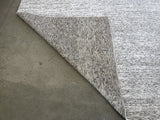 Ivory and Charcoal Stripe Cut and Loop Area Rug