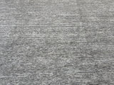 Ivory and Charcoal Stripe Cut and Loop Area Rug