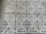 Ivory and Charcoal Geometric Pattern Area Rug