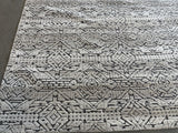 Cream and Charcoal Cut and Loop Area Rug