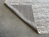 Cream and Charcoal Cut and Loop Area Rug
