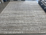 Cream and Charcoal Cut and Loop Area Rug