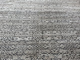Cream and Charcoal Cut and Loop Area Rug