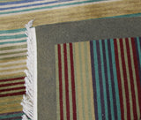 Multi-Color Indian Stripe Wool Area Rug