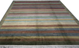 Multi-Color Indian Stripe Wool Area Rug