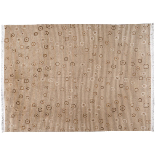 Contemporary Tibetan Style Tan Wool Area Rug
