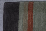Charcoal and Rust Indian Wool Stripe Rug