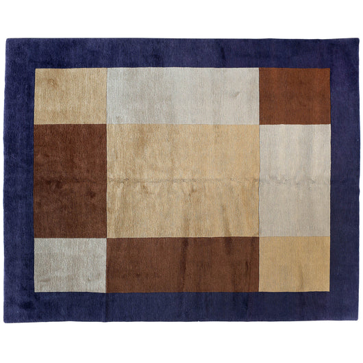 Color Block Tibetan Design Area Rug
