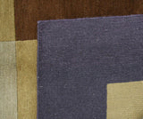 Color Block Tibetan Design Area Rug