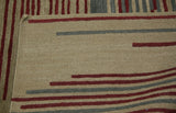 Red Stripe Tibetan Design Area Rug