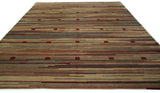 Red Stripe Tibetan Design Area Rug