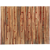 Red Stripe Tibetan Design Area Rug