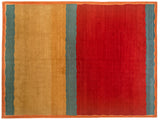 Red, Gold and Blue Kilim Look Tibetan Design Rug