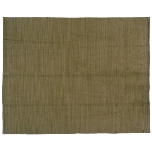 Green, Gold and Beige Stripe Wool Area Rug