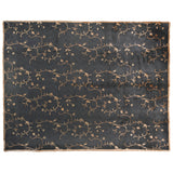 Black and Gold Floral Wool and Silk Area Rug