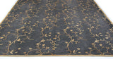 Black and Gold Floral Wool and Silk Area Rug