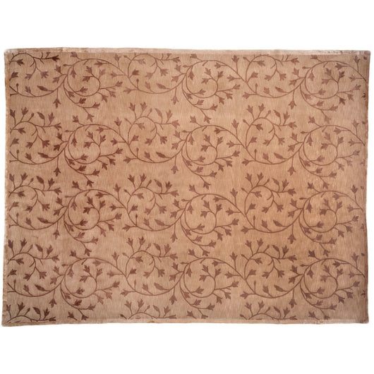 Brown Floral Tracery Area Rug