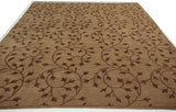 Brown Floral Tracery Area Rug