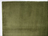 Forest Green Ribbed Wool Area Rug