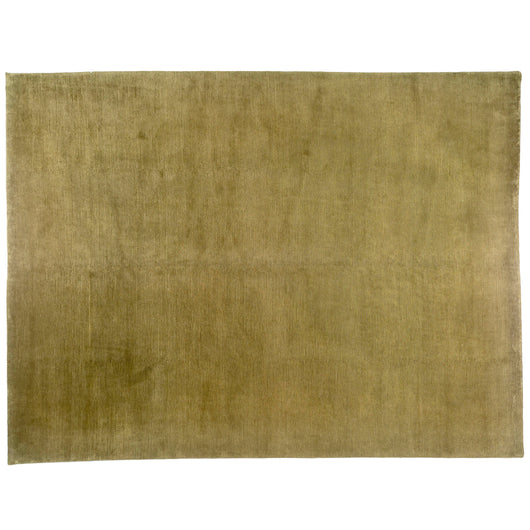 Green Ribbed Wool Area Rug