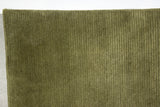 Green Ribbed Wool Area Rug
