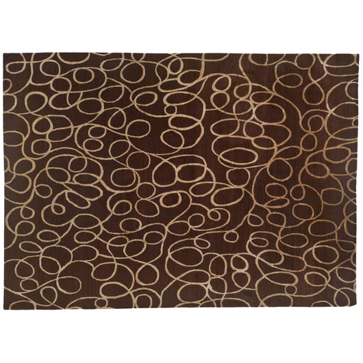 Brown and Cream Swirls Area Rug