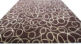 Brown and Cream Swirls Area Rug