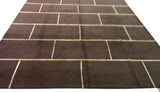 Chocolate Brick  Wool and Silk Rug