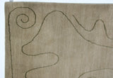 Abstract Doodle Beige and Green Area Rug
