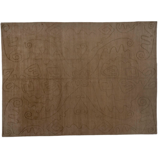 Abstract Doodle Beige and Green Area Rug