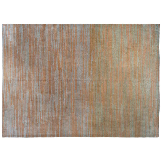 Ochre and Grey Contemporary Stripe Area Rug