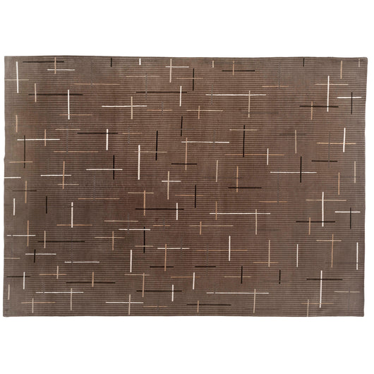 Crossed Lines Tibetan Design Wool Area Rug