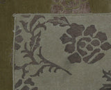 Gold Floral Wool and Silk Area Rug