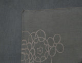 Floral Doodle Grey Wool and Silk Area Rug