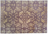 Purple and Gold Floral Area Rug