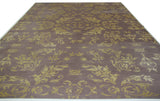 Purple and Gold Floral Area Rug