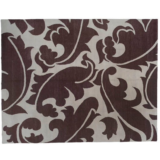 Chocolate and Cream Contemporary Area Rug